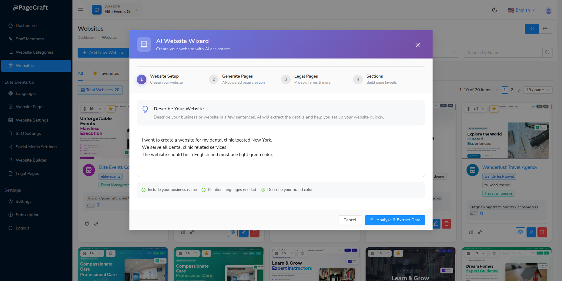 Business Description Input