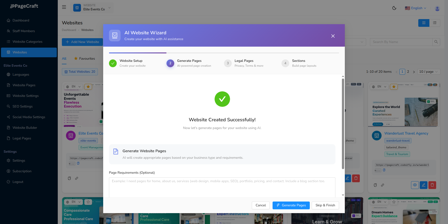 Website Created Successfully