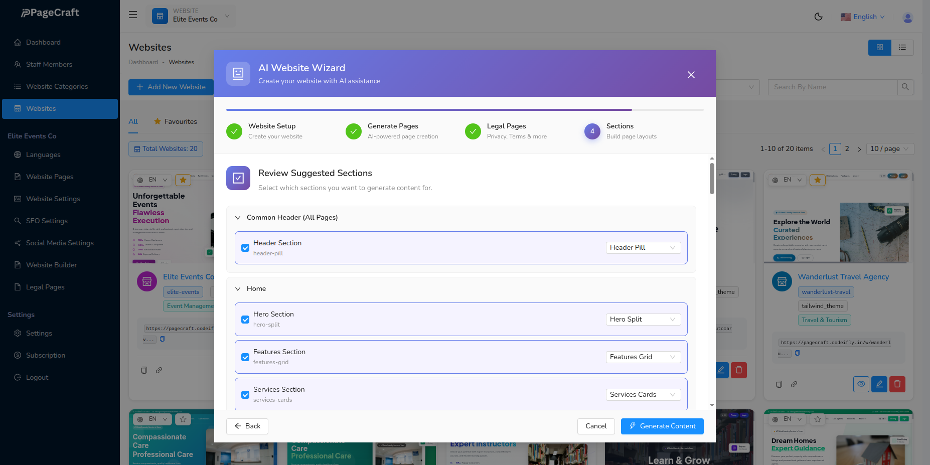 Section Generation Start