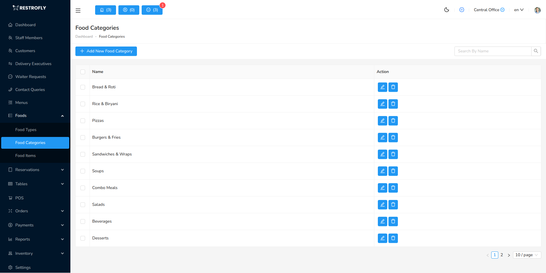 Food Categories - List Page