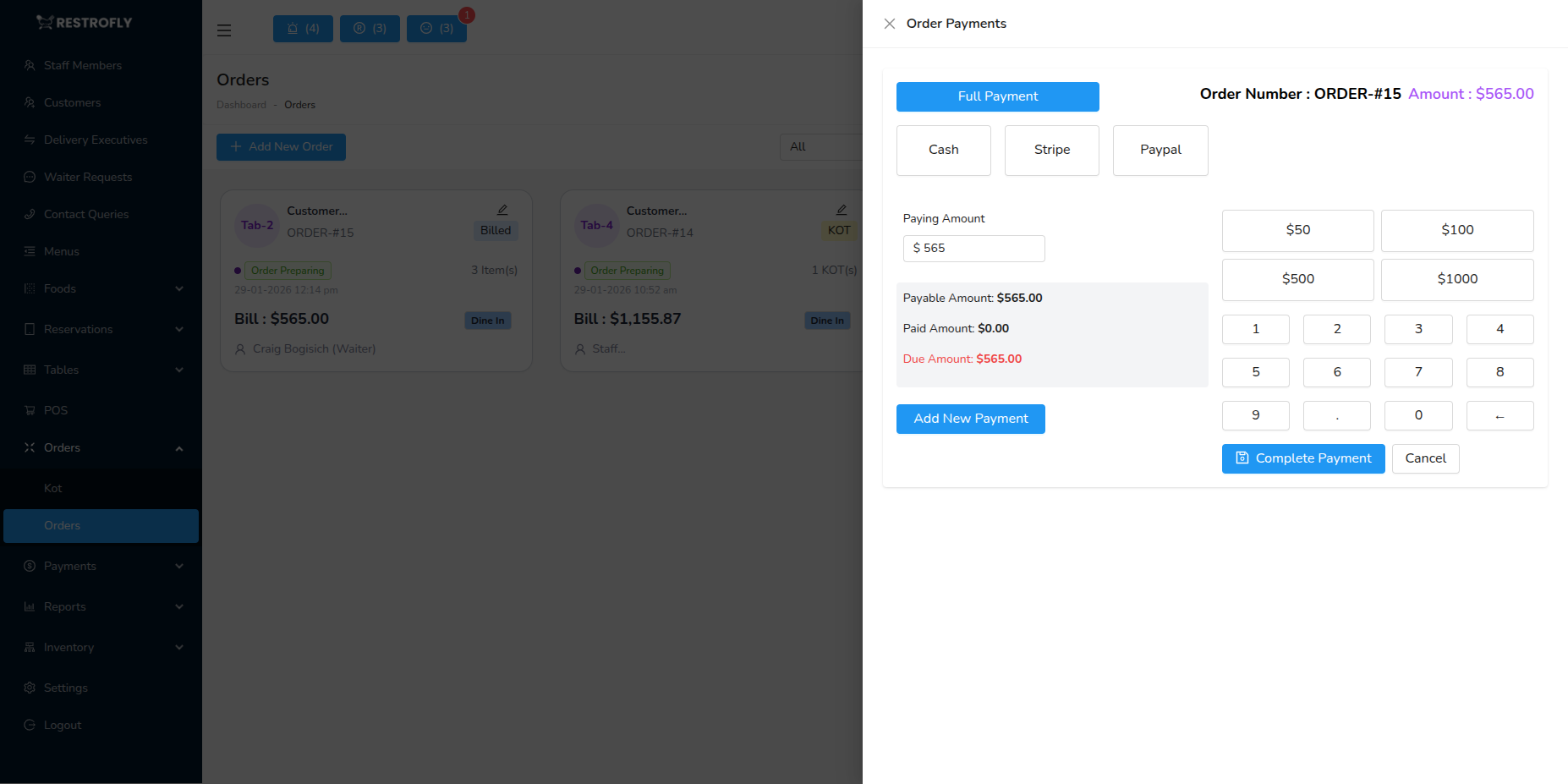 Orders - Payment Page