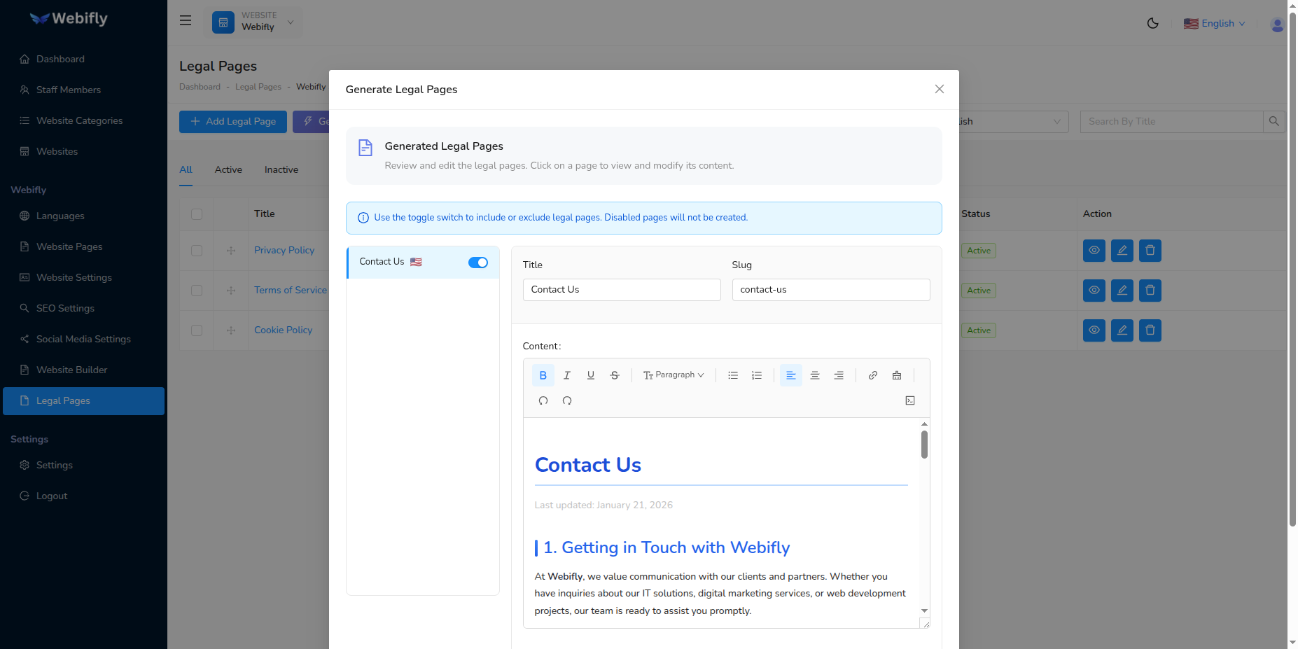 AI Legal Pages Success